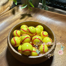 Load image into Gallery viewer, Softball Matte 20Mm Acrylic Beads - 5 Count
