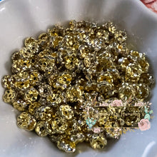 Load image into Gallery viewer, Quality Flower Rondelle Spacer Loose Beads Rhinestone Crystal 8Mm (0.31 Inch) Gold Spacer
