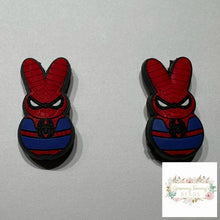 Load image into Gallery viewer, Spidey Marshmallow Silicone Focal Bead
