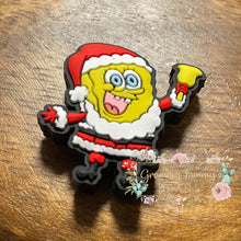 Load image into Gallery viewer, Sponge Santa Silicone Focal Bead 1 Count Beads
