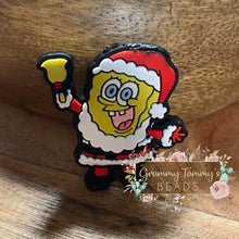 Load image into Gallery viewer, Sponge Santa Silicone Focal Bead 1 Count Beads
