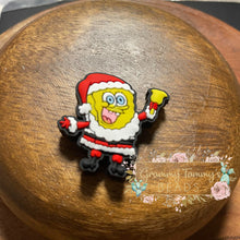 Load image into Gallery viewer, Sponge Santa Silicone Focal Bead 1 Count Beads
