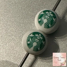 Load image into Gallery viewer, Starbucks 15mm Silicone Beads - 1 Count 15mm Round Silicone Beads
