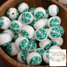 Load image into Gallery viewer, Starbucks 15mm Silicone Beads - 1 Count 15mm Round Silicone Beads
