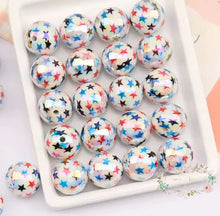 Load image into Gallery viewer, Stars Shiny 16mm Acrylic - 5 count 16mm Acrylic Beads
