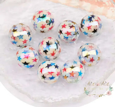 Stars Shiny 16mm Acrylic - 5 count 16mm Acrylic Beads