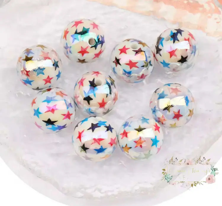 Stars Shiny 16mm Acrylic - 5 count 16mm Acrylic Beads