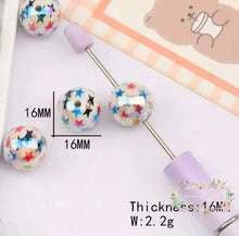 Load image into Gallery viewer, Stars Shiny 16mm Acrylic - 5 count 16mm Acrylic Beads
