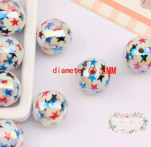 Load image into Gallery viewer, Stars Shiny 16mm Acrylic - 5 count 16mm Acrylic Beads
