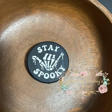 Stay Spooky Black & White Silicone Focal Bead