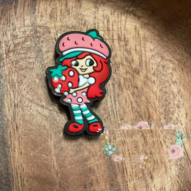 Strawberry Girl Silicone Focal Bead