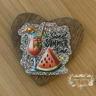 Sweet Summer Time - Silver Glitter Flatback Glitter Flatback