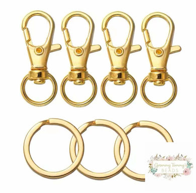 Swivel Lobster Clasp Key Ring Gold - 1 Count Keyring