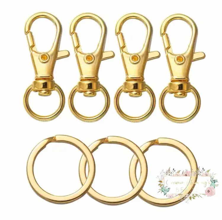 Swivel Lobster Clasp Key Ring Gold - 1 Count Keyring