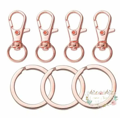Swivel Lobster Clasp Key Ring Rose Gold - 1 Count Keyring