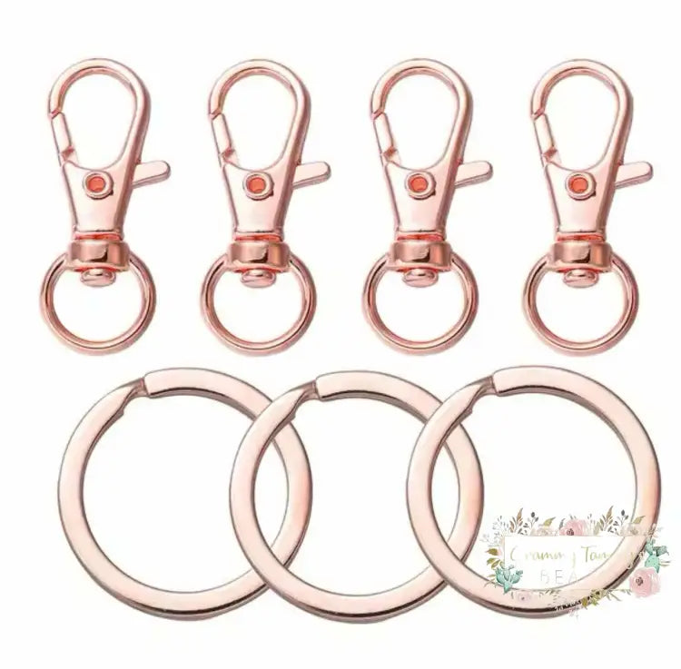 Swivel Lobster Clasp Key Ring Rose Gold - 1 Count Keyring