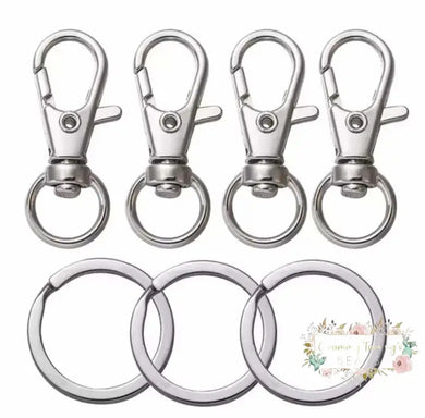 Swivel Lobster Clasp Key Ring Silver - 1 Count Keyring