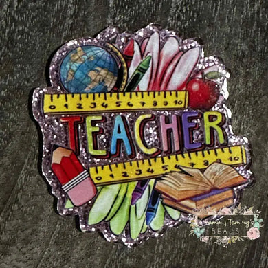 Teacher Glitter Flatback Glitter Flatback