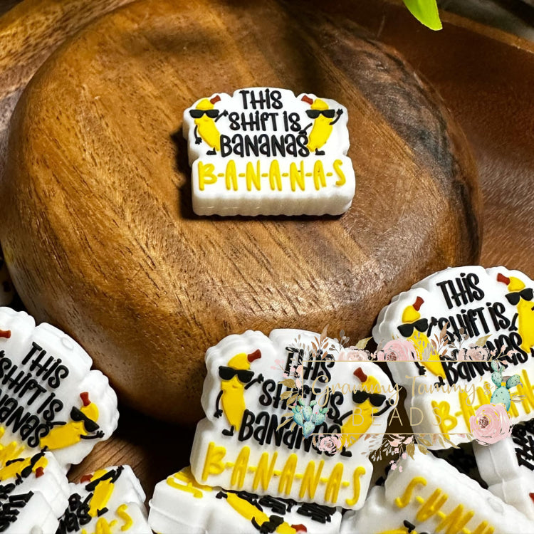 This Shift Is Bananas Silicone Focal Beads Bead