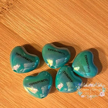 Load image into Gallery viewer, Tif Heart Acrylic Beads - 5 Count Acrylic Beads
