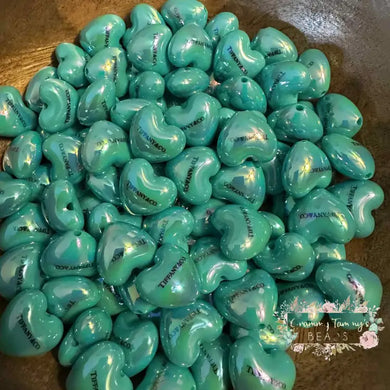Tif Heart Acrylic Beads - 5 Count Acrylic Beads
