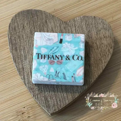 Tif Square #1 Silicone Focal Bead - 1 Count Silicone Square Bead