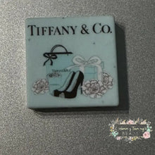 Load image into Gallery viewer, Tif Square #2 Silicone Focal Bead - 1 Count Silicone Square Bead
