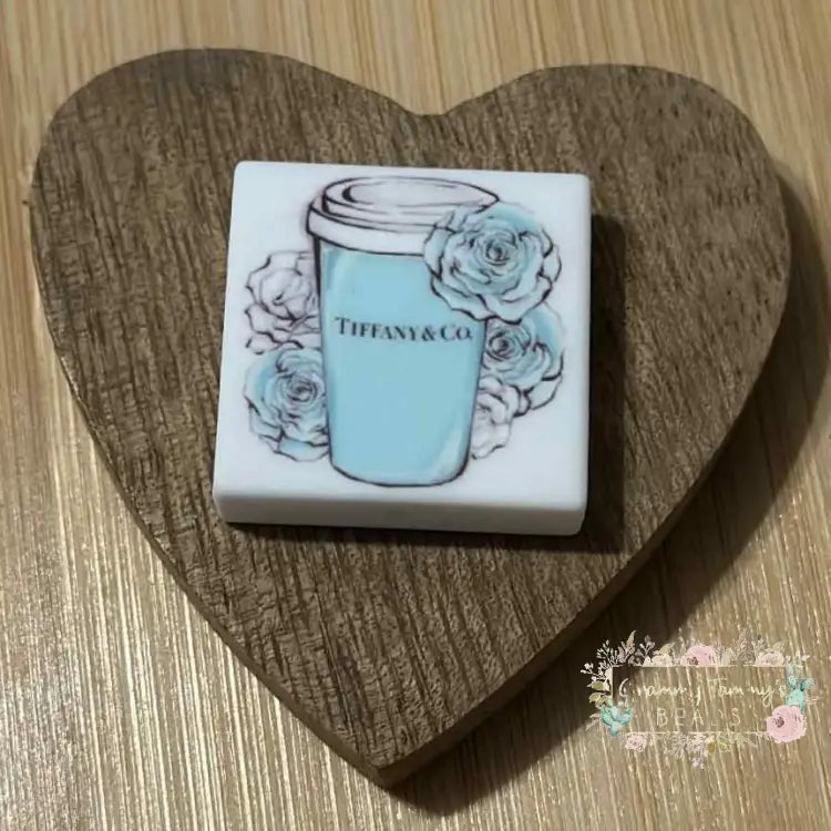 Tif Square - #4 Silicone Focal Bead - 1 Count Silicone Focal Bead