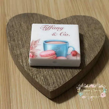 Load image into Gallery viewer, Tif Cookies &amp; Coffee Silicone Square Focal Bead Silicone Square Bead
