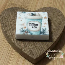 Load image into Gallery viewer, Tif Square Hot Chocolate Silicone Focal Bead Silicone Square Bead
