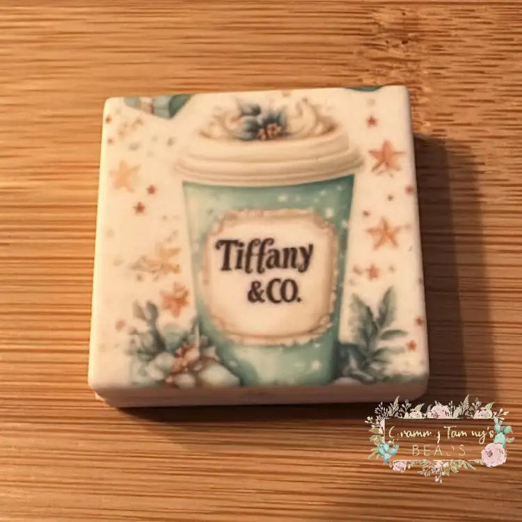 Tif Square - Hot Chocolate Silicone Focal Bead Silicone Square Bead