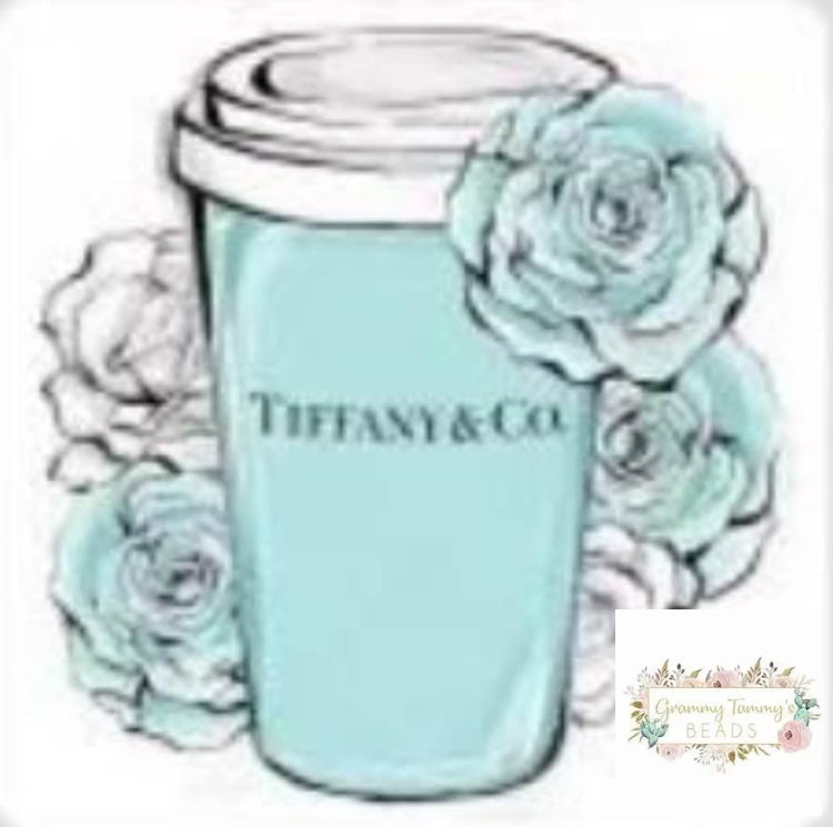 Tif Square with Roses Silicone Focal Bead Silicone Square Bead