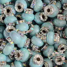 Load image into Gallery viewer, Tiffany Blue Rhinestone Pearl Spacer Beads Spacers
