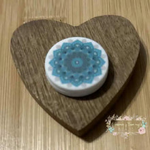 Load image into Gallery viewer, Tiffany Color Design Round Silicone Focal Bead Silicone Round Focal Bead
