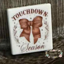Load image into Gallery viewer, Football Season Silicone Focal Bead Silicone Square Bead
