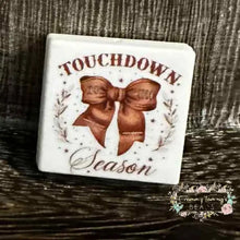 Load image into Gallery viewer, Football Season Silicone Focal Bead Silicone Square Bead
