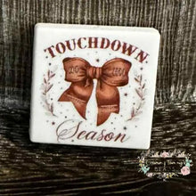 Load image into Gallery viewer, Football Season Silicone Focal Bead Silicone Square Bead
