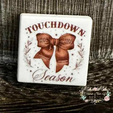 Football Season Silicone Focal Bead Silicone Square Bead