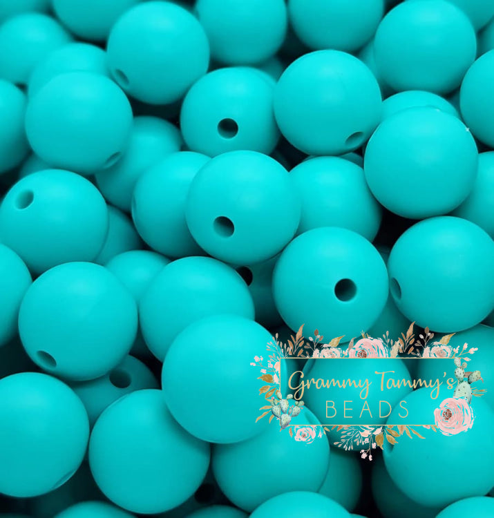 Turquoise 12Mm Silicone Focal Bead