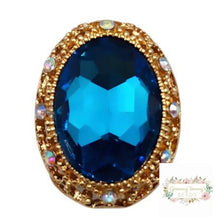 Load image into Gallery viewer, Turquoise Gold tone Oval Gemstone Beads - 1 Count Gemstone Beads
