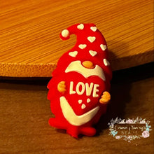 Load image into Gallery viewer, VALENTINES - 3d Love Gnome - Silicone Focal Bead 3d Silicone Focal Bead
