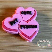 Load image into Gallery viewer, VALENTINES - Cute but Pyscho - Silicone Focal Bead Silicone Focal Bead
