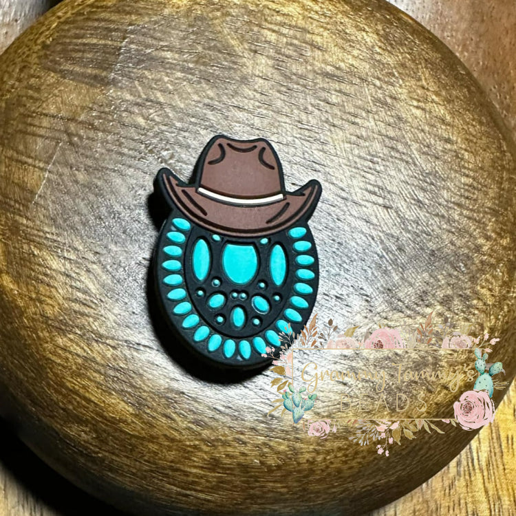 Western Cowboy Hat Silicone Focal Bead Beads