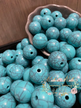 Load image into Gallery viewer, Beads - Acrylic Bubblegum 20Mm 5 Count Western Turquoise Bubblegum
