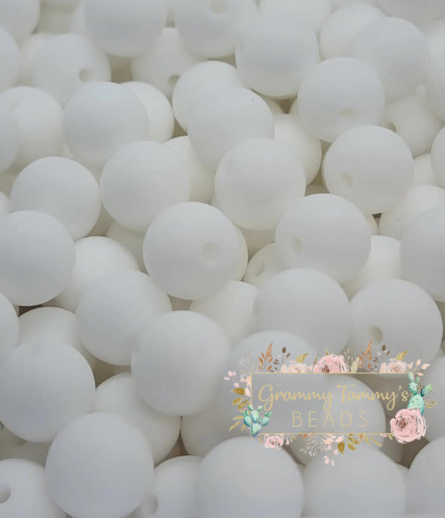 White 12Mm Silicone Bead