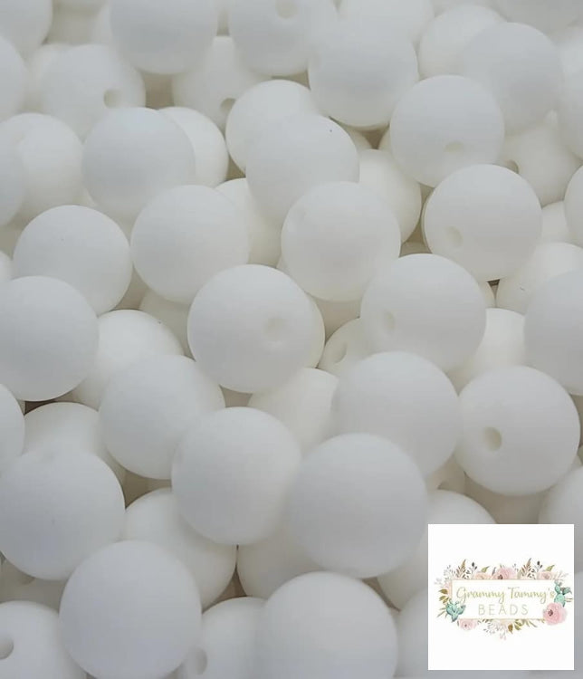 White 12Mm Silicone Bead