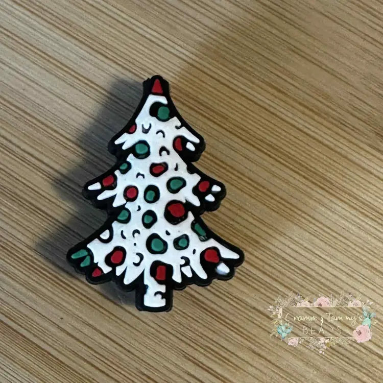 White Christmas Tree - Silicone Focal Bead Silicone Focal Bead