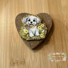 Load image into Gallery viewer, White Puppy - Gold Glitter Flatback Glitter Flatback

