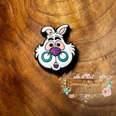 White Rabbit Silicone Focal Bead Beads