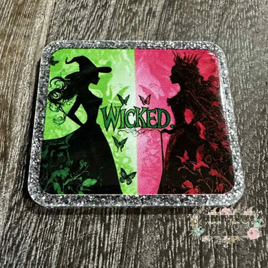 Wicked - Silver Glittery Flatback Glitter Flatback